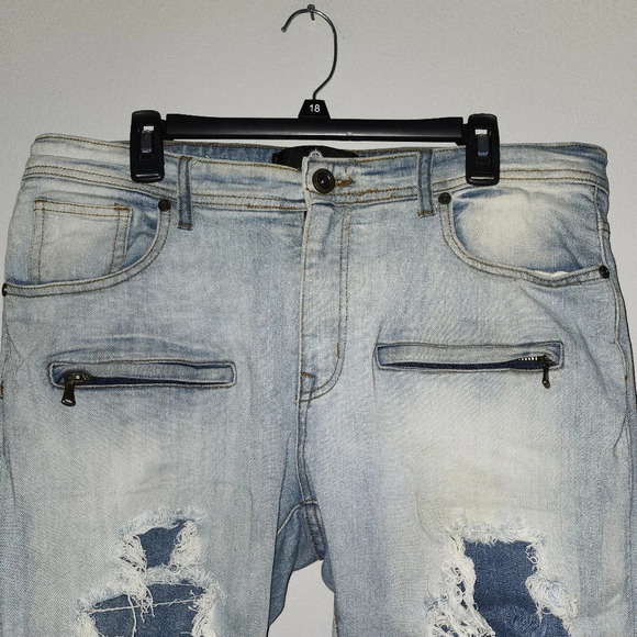 Focus men's jeans distressed blue size 36×32 - Picture 10 of 10